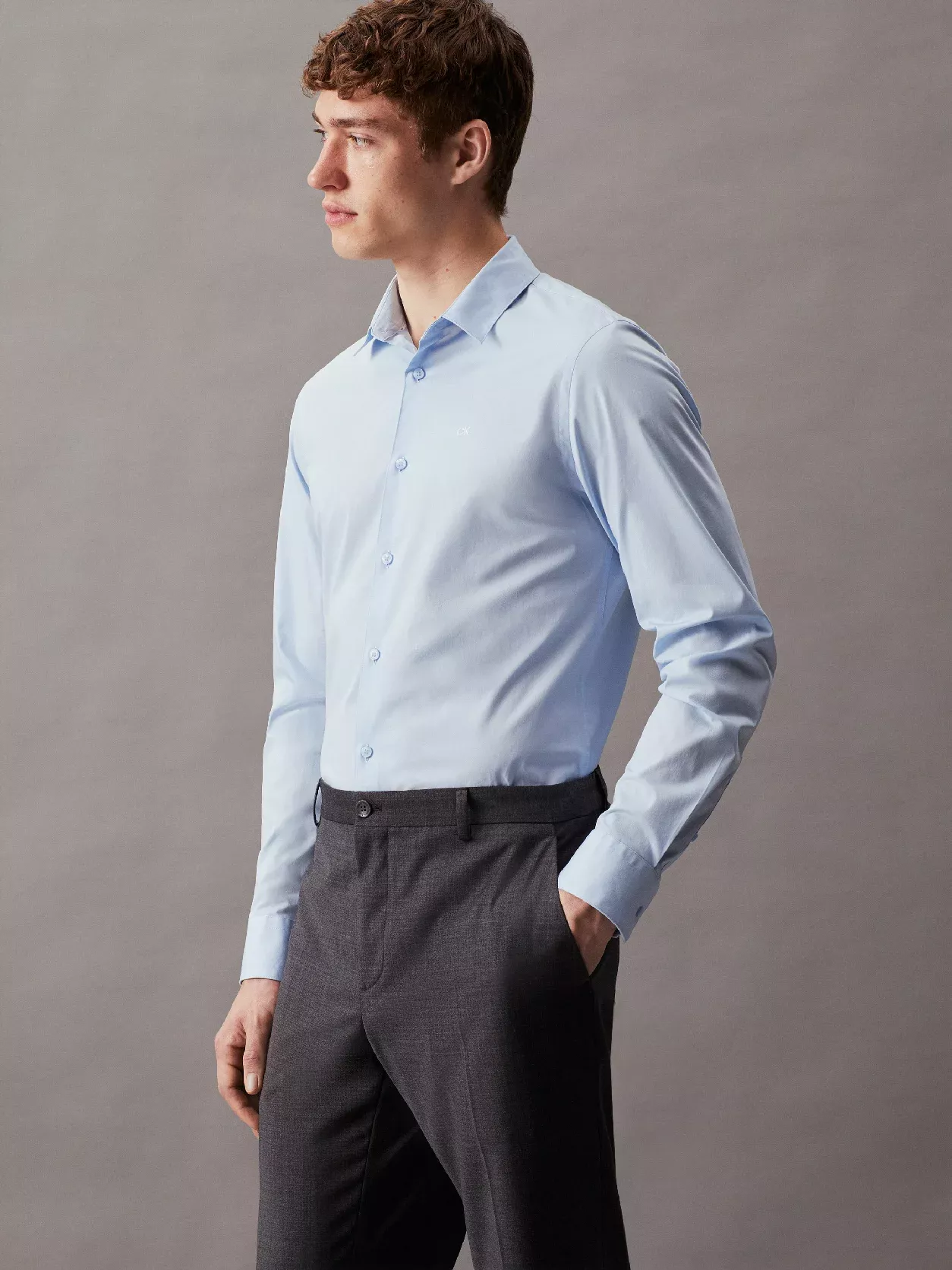 Slim Poplin Stretch Shirt
