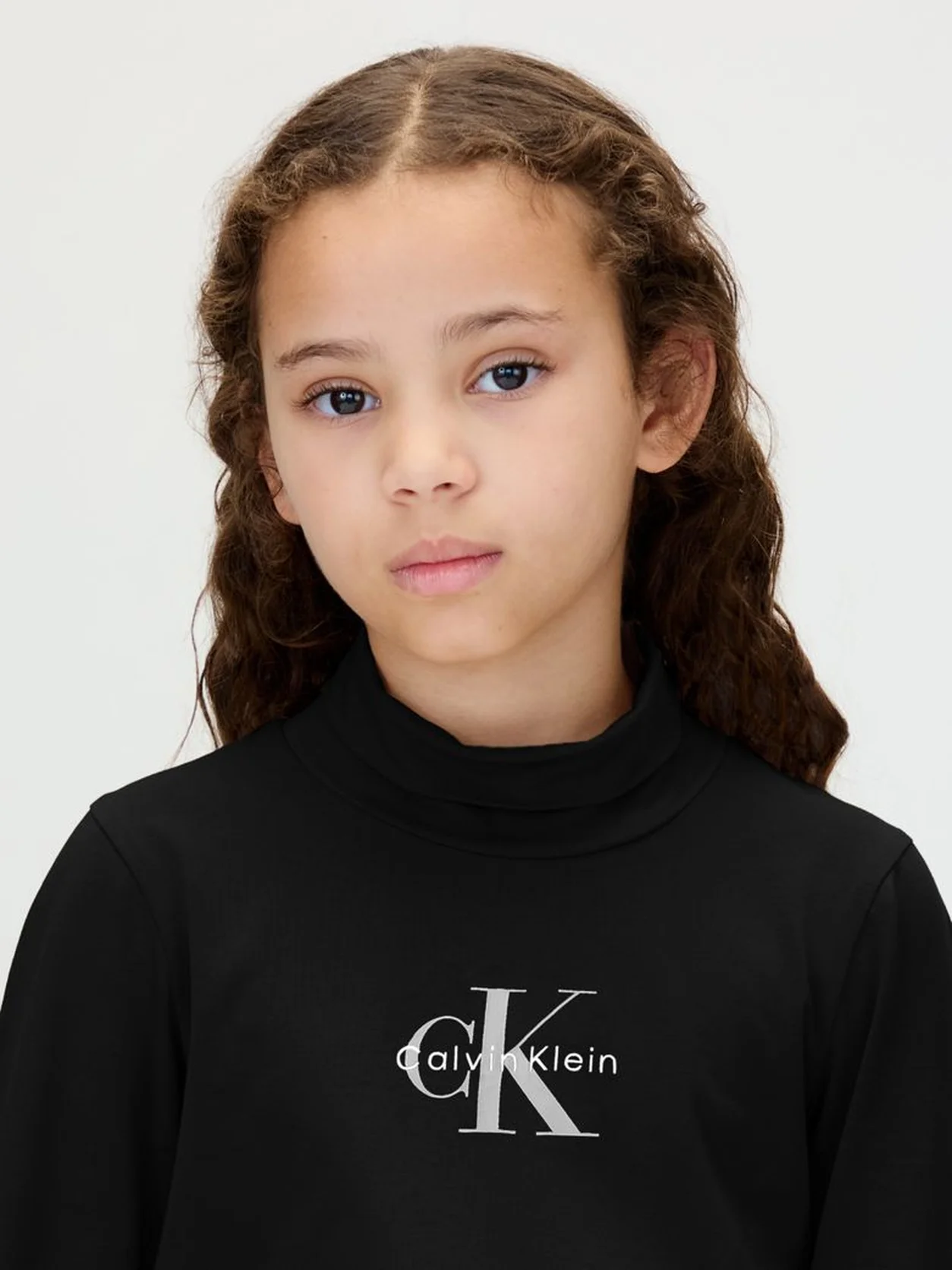 Ck Black Slim Turtle Neck Top