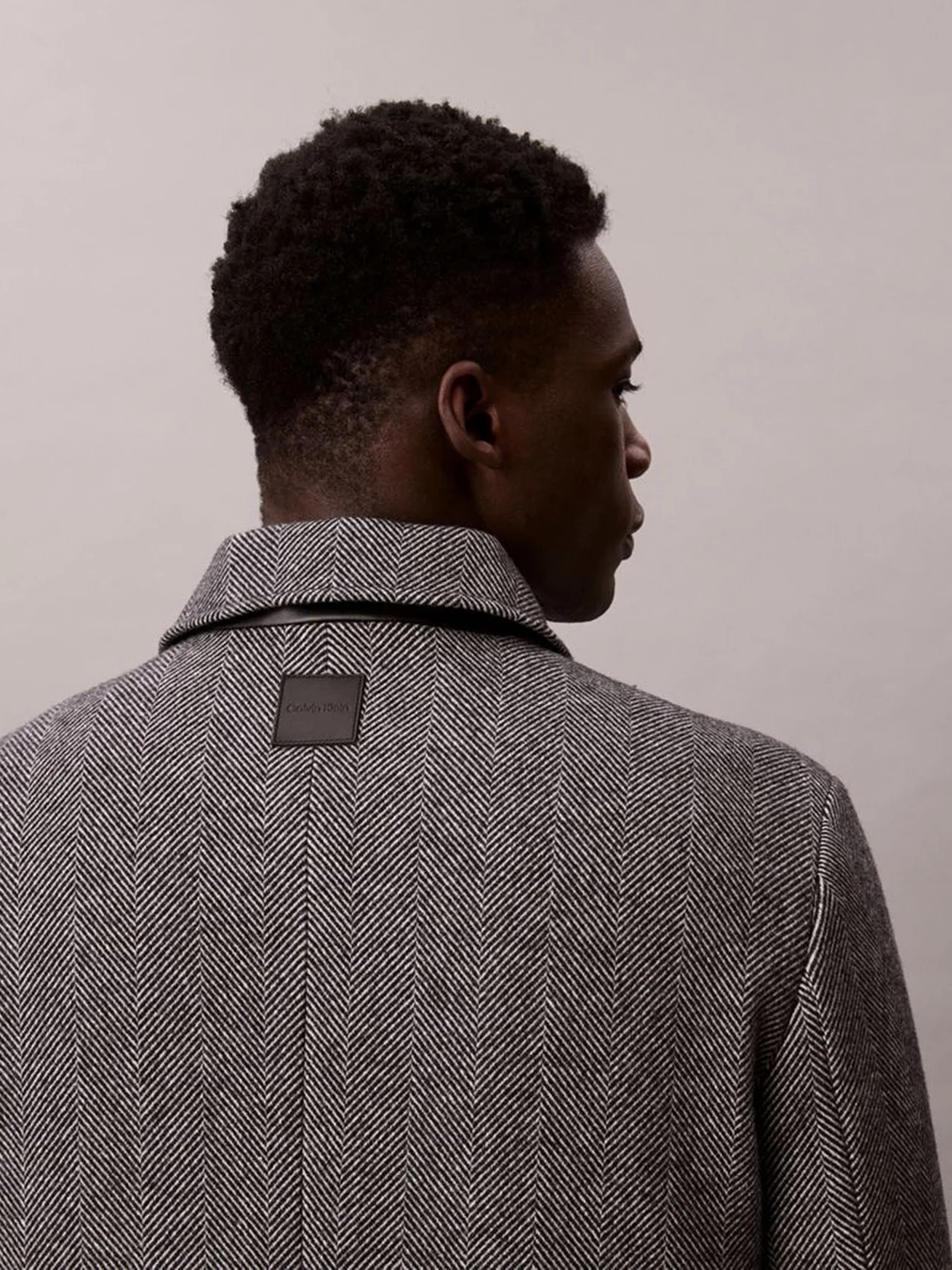 Black معطف من مزيج الصوف التقني